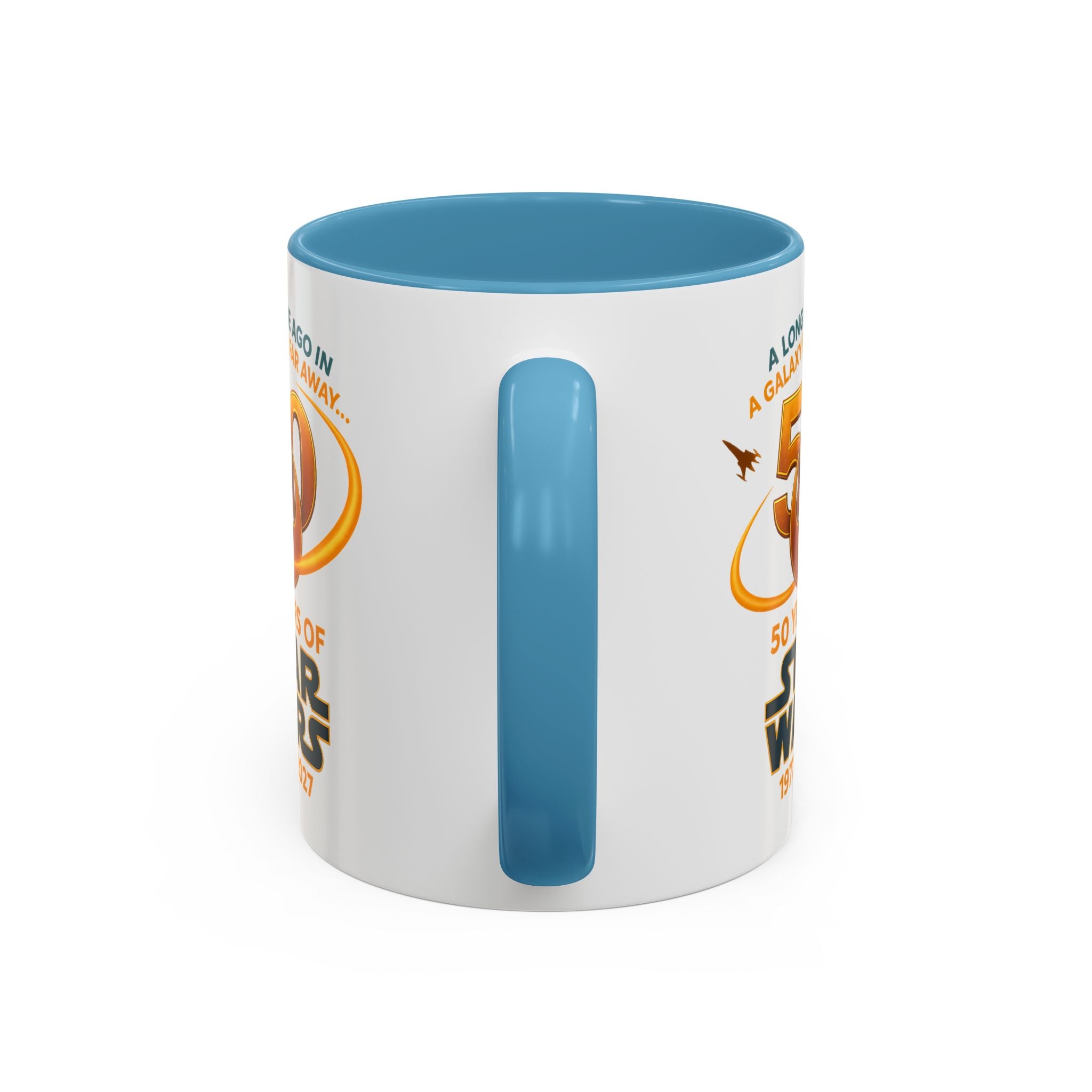 Star Wars 50th Anniversary Accent Coffee Mug — “A Long Time Ago in a Galaxy Far, Far Away” (1977–2027)