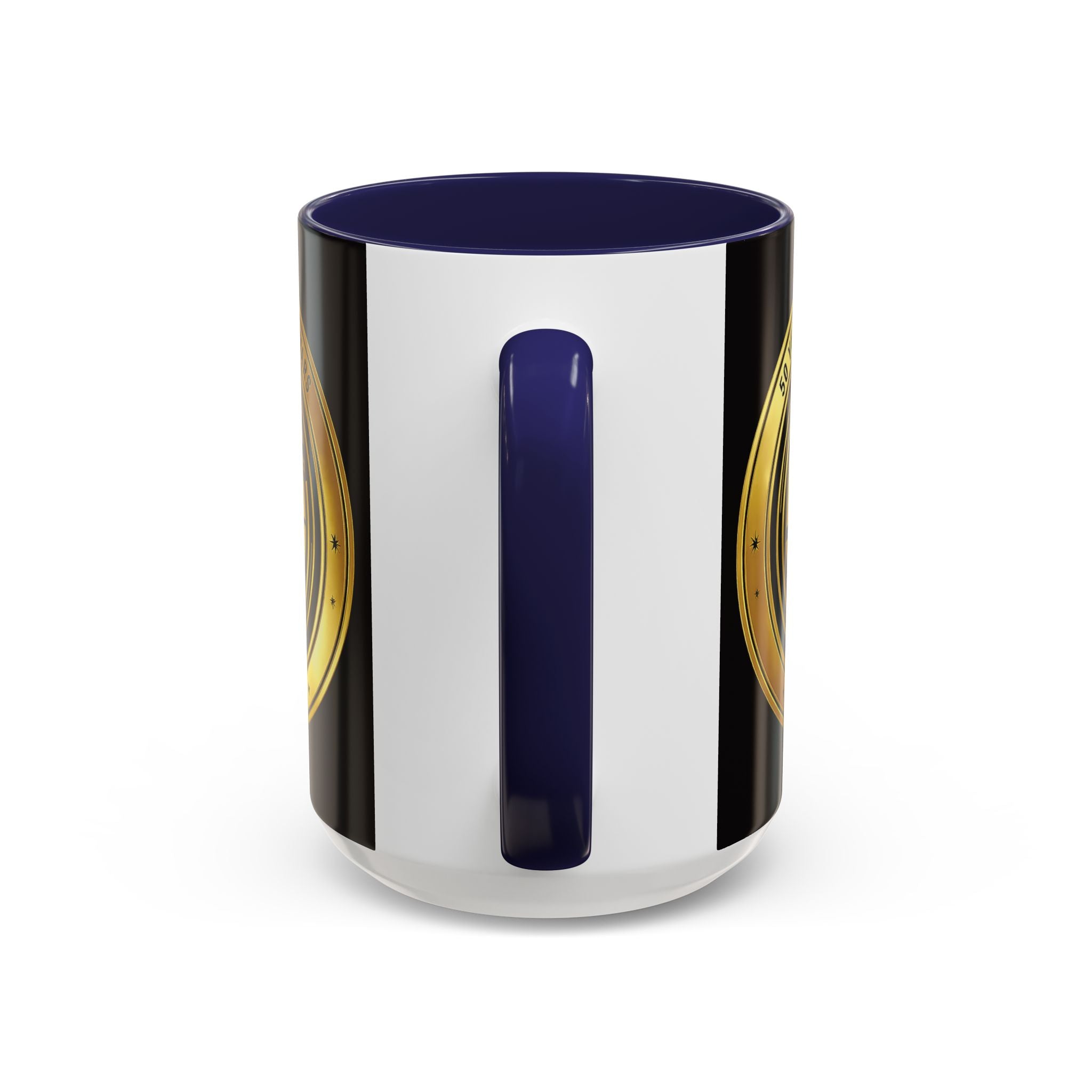 50th Anniversary Star Wars Coffee Mug — 1977–2021 Gold Emblem Accent Mug (11/15 oz)