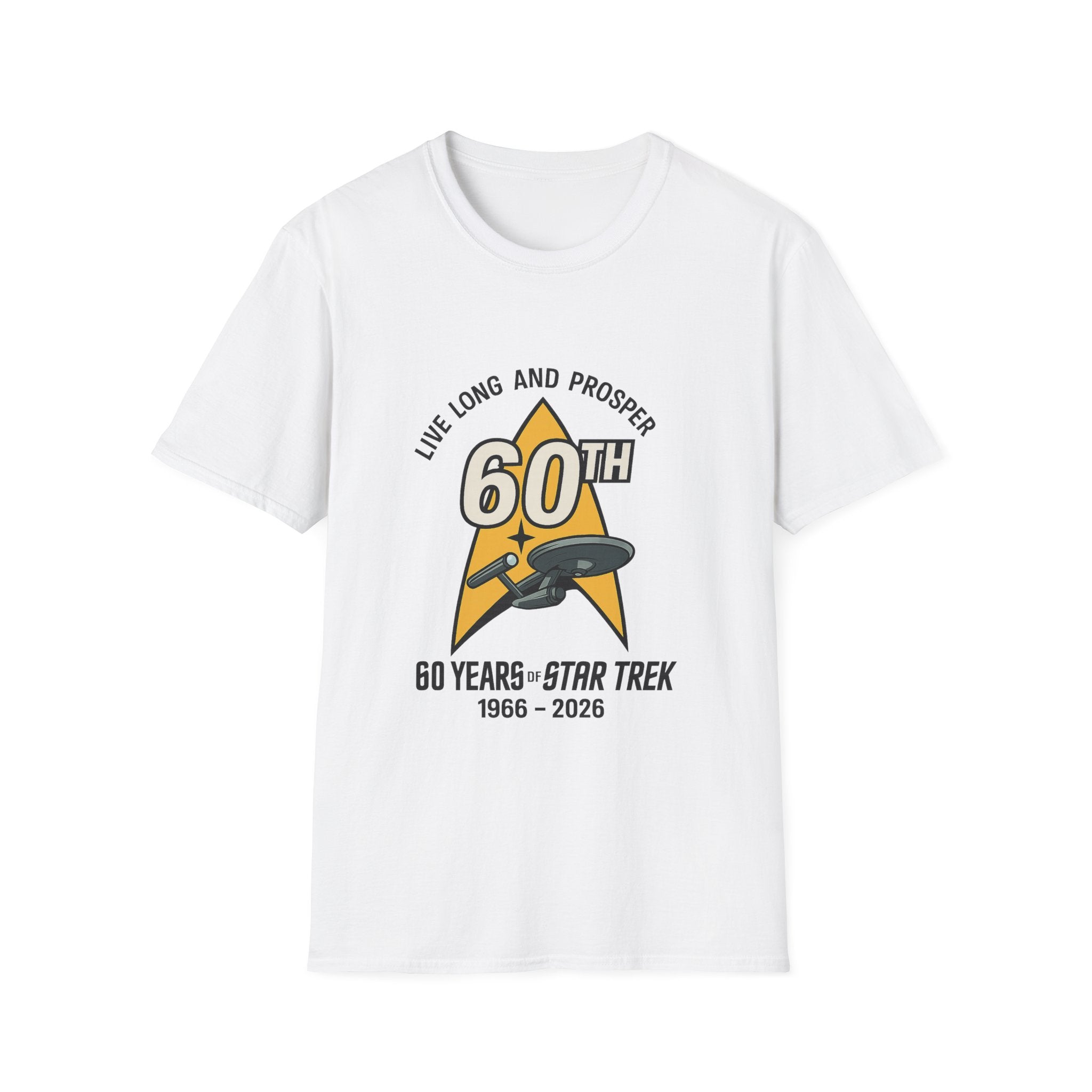 60th Star Trek Anniversary T-Shirt — "Live Long and Prosper" Commemorative Tee