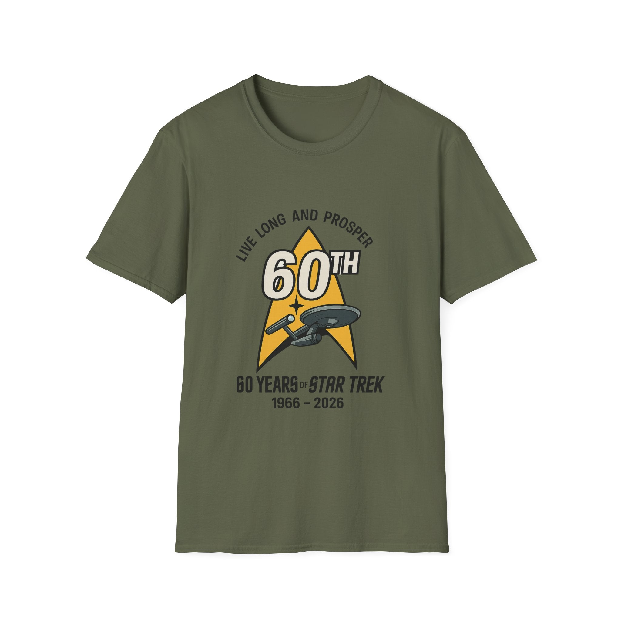 60th Star Trek Anniversary T-Shirt — "Live Long and Prosper" Commemorative Tee