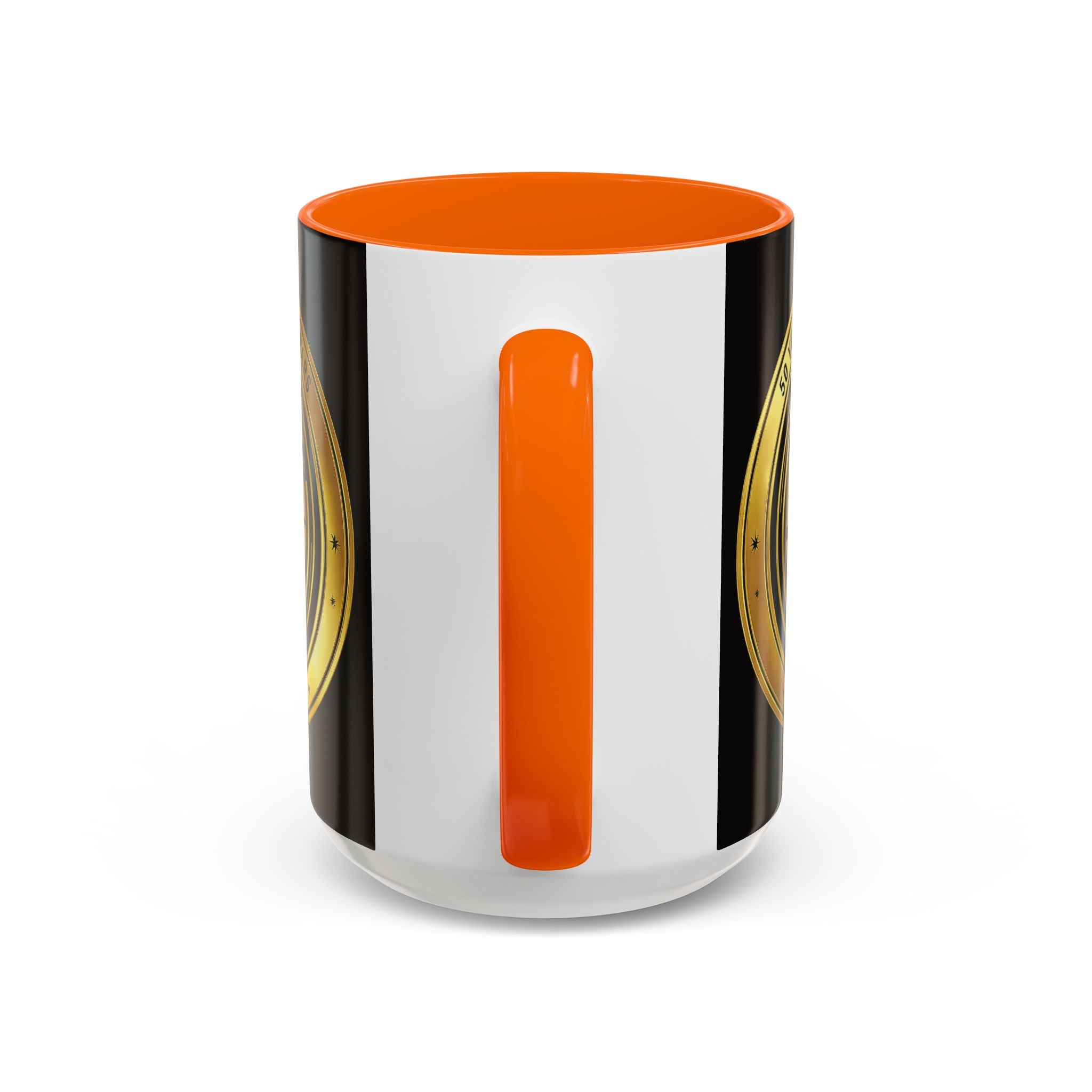 50th Anniversary Star Wars Coffee Mug — 1977–2021 Gold Emblem Accent Mug (11/15 oz)