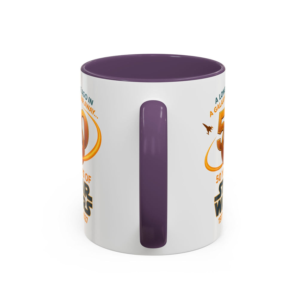 Star Wars 50th Anniversary Accent Coffee Mug — “A Long Time Ago in a Galaxy Far, Far Away” (1977–2027)