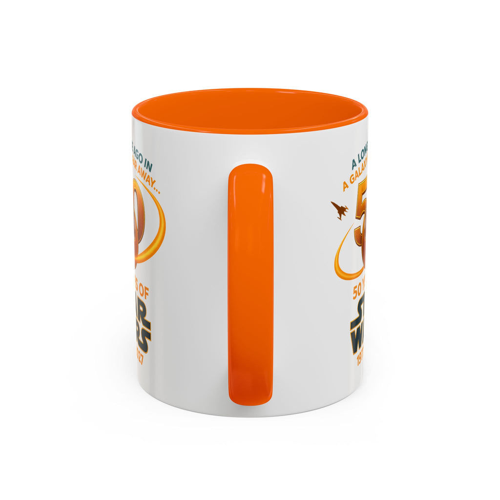 Star Wars 50th Anniversary Accent Coffee Mug — “A Long Time Ago in a Galaxy Far, Far Away” (1977–2027)