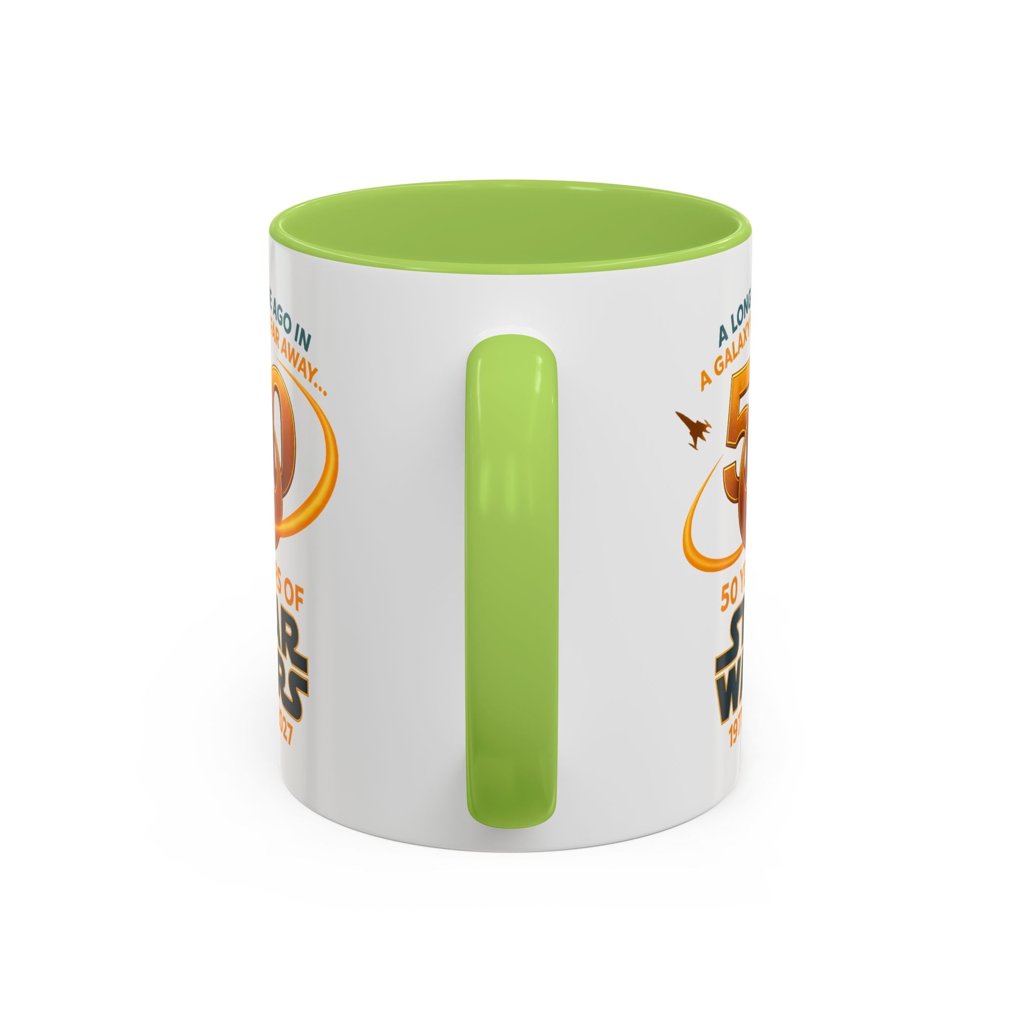 Star Wars 50th Anniversary Accent Coffee Mug — “A Long Time Ago in a Galaxy Far, Far Away” (1977–2027)
