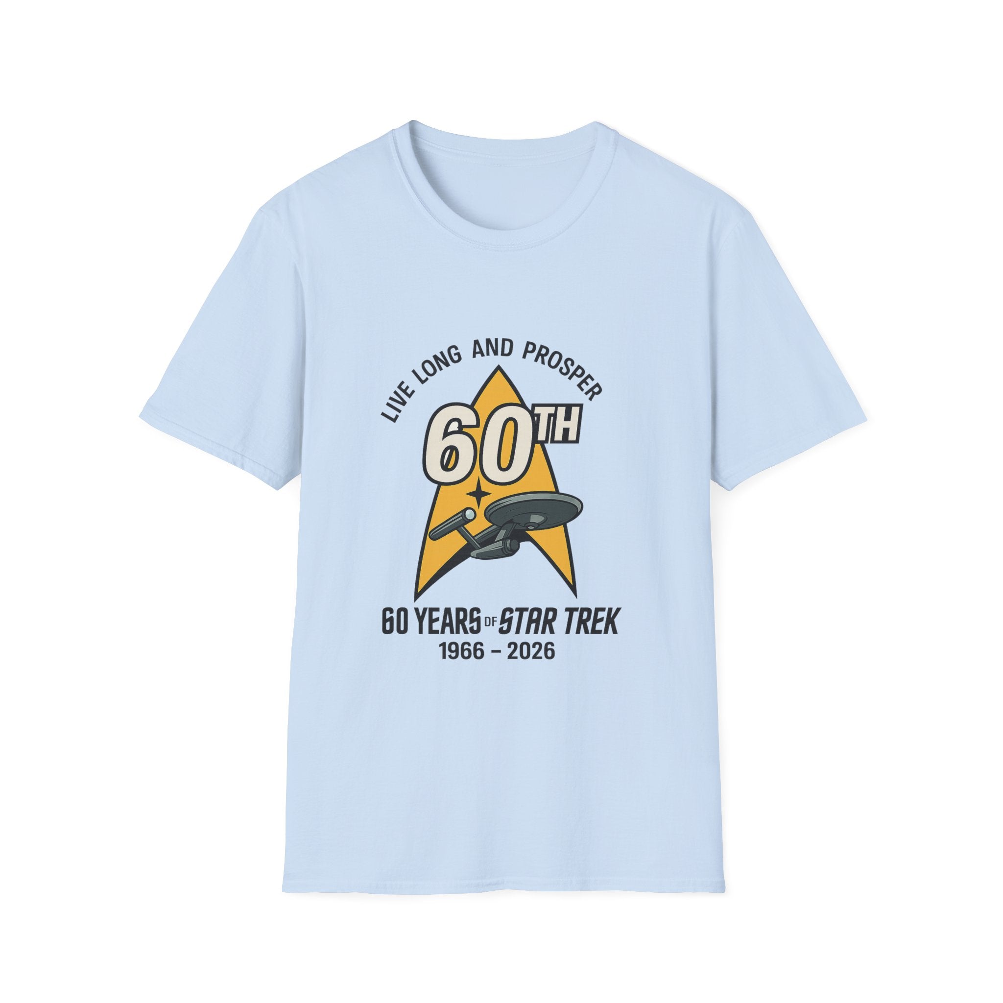 60th Star Trek Anniversary T-Shirt — "Live Long and Prosper" Commemorative Tee