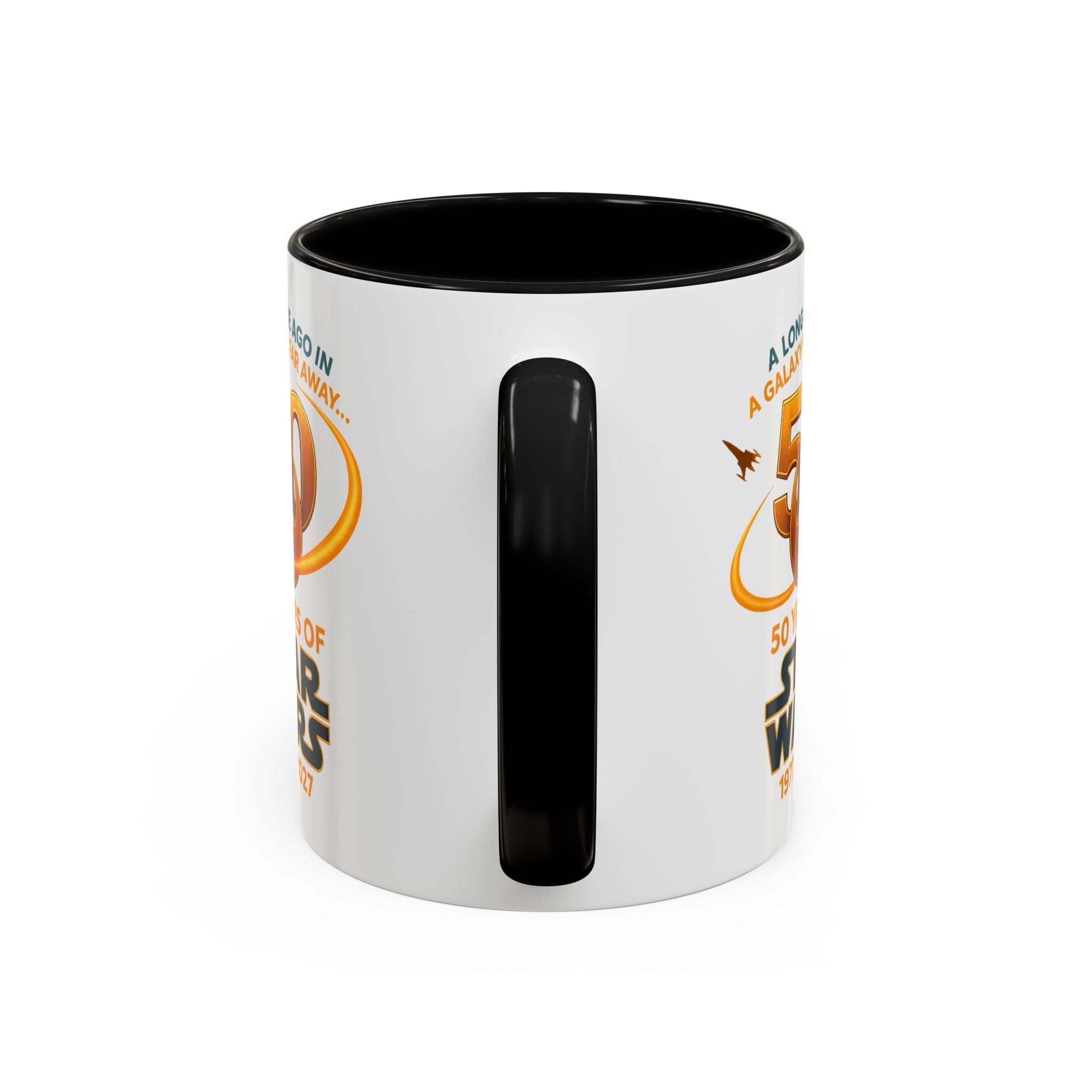 Star Wars 50th Anniversary Accent Coffee Mug — “A Long Time Ago in a Galaxy Far, Far Away” (1977–2027)