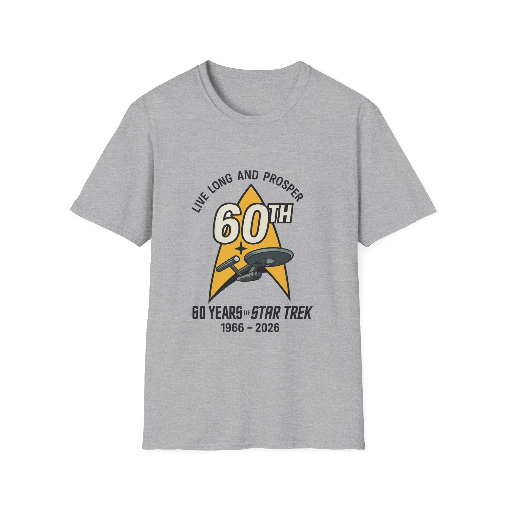 60th Star Trek Anniversary T-Shirt — "Live Long and Prosper" Commemorative Tee