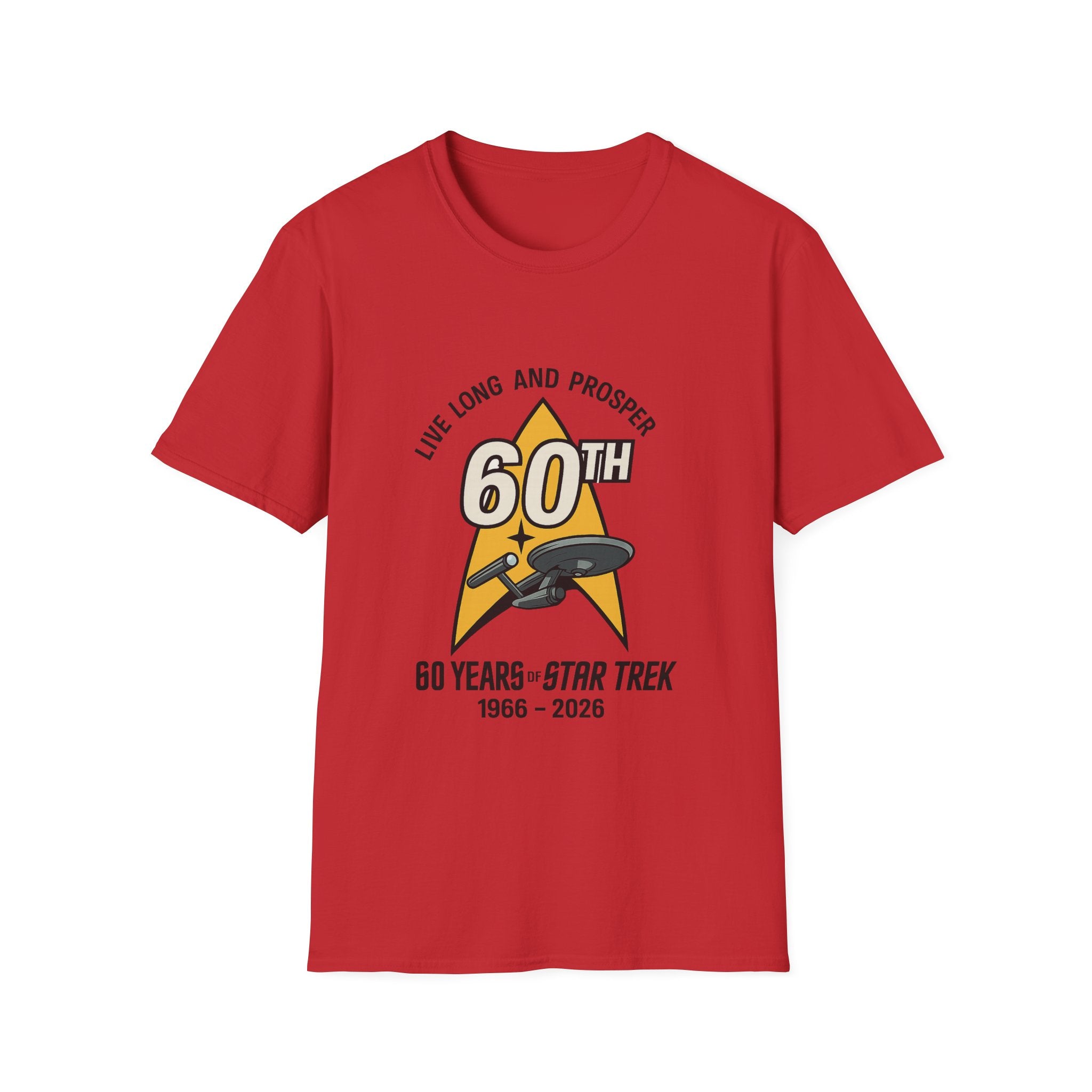 60th Star Trek Anniversary T-Shirt — "Live Long and Prosper" Commemorative Tee