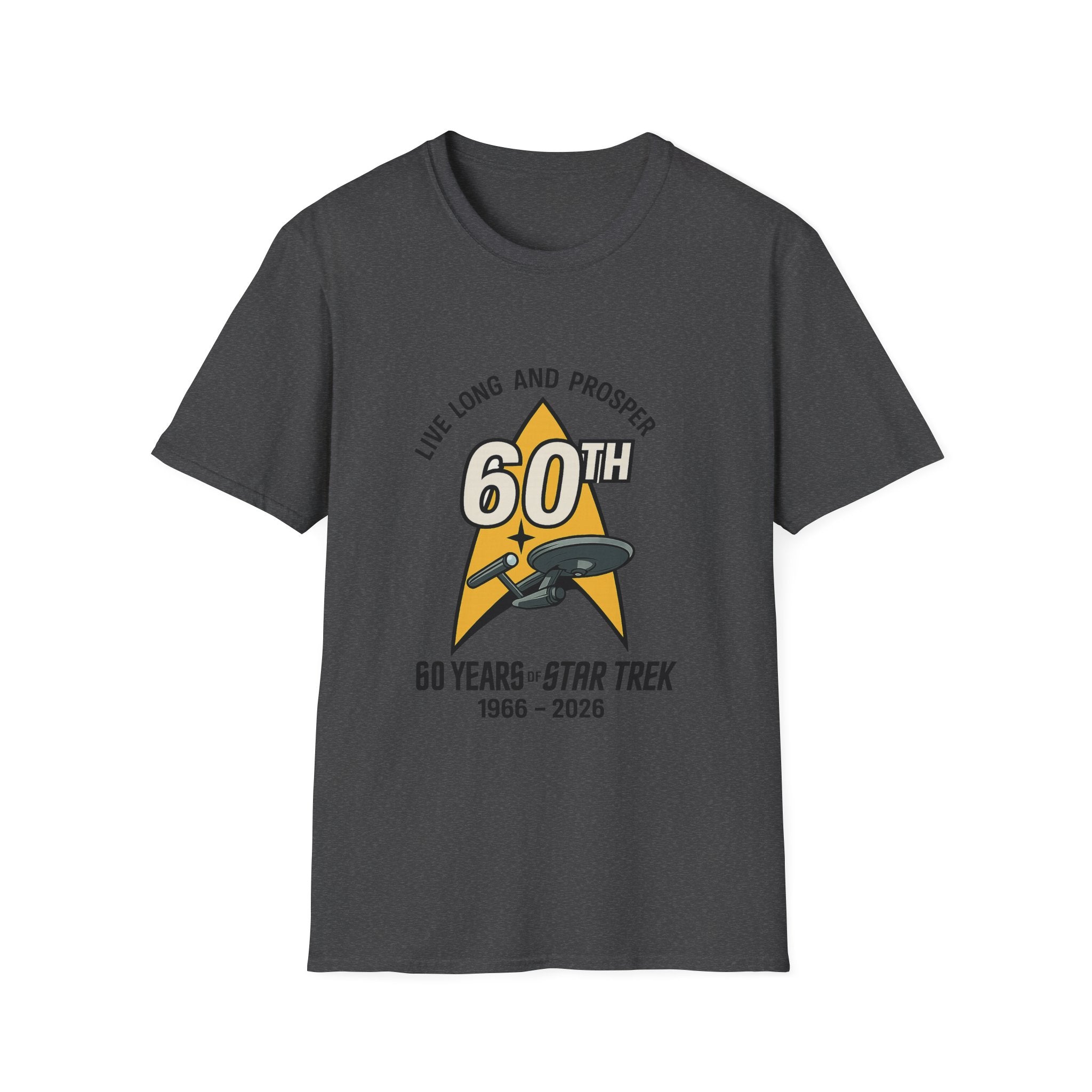 60th Star Trek Anniversary T-Shirt — "Live Long and Prosper" Commemorative Tee
