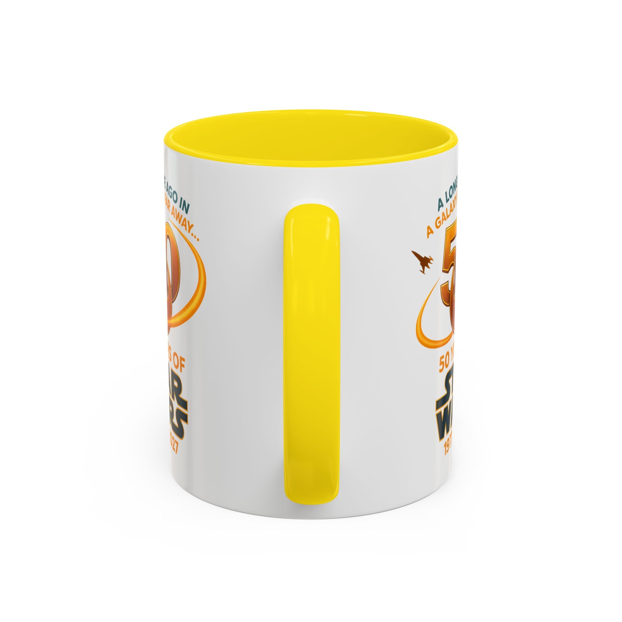 Star Wars 50th Anniversary Accent Coffee Mug — “A Long Time Ago in a Galaxy Far, Far Away” (1977–2027)