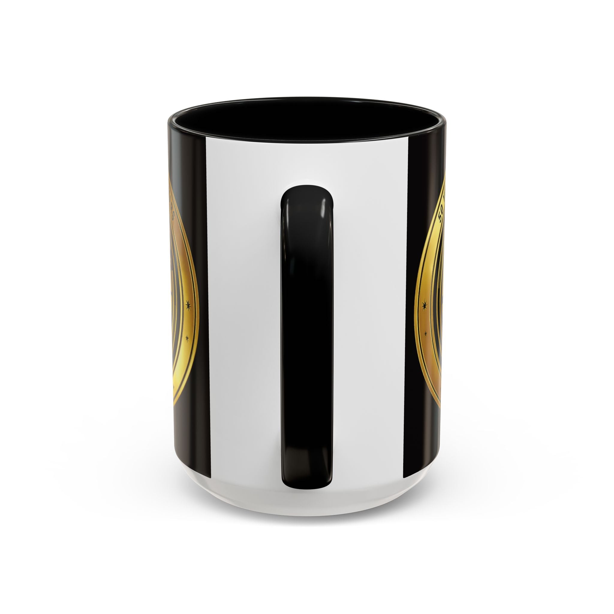 50th Anniversary Star Wars Coffee Mug — 1977–2021 Gold Emblem Accent Mug (11/15 oz)