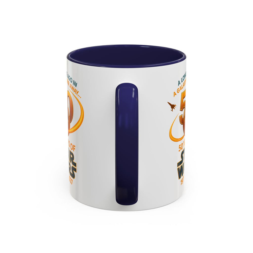 Star Wars 50th Anniversary Accent Coffee Mug — “A Long Time Ago in a Galaxy Far, Far Away” (1977–2027)