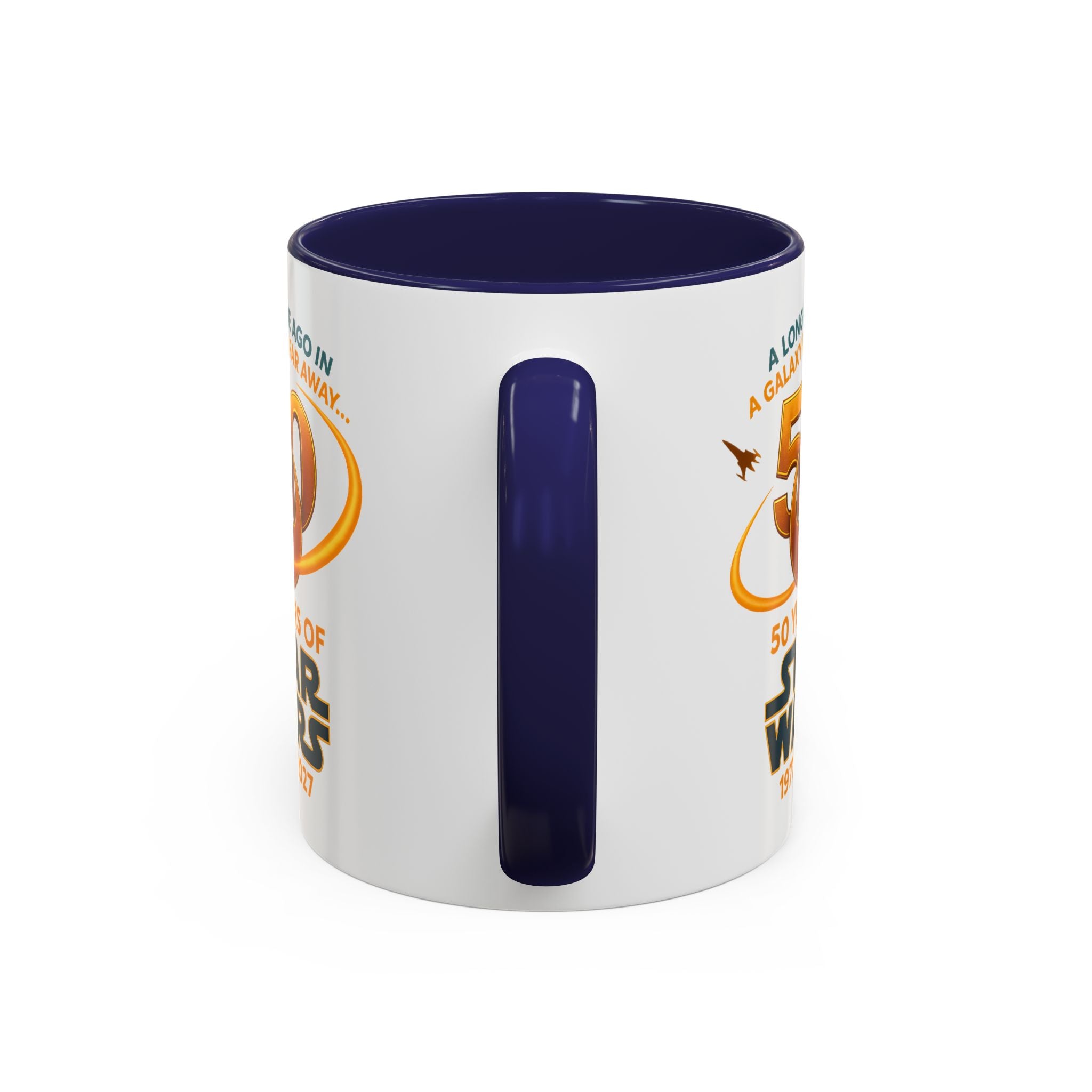 Star Wars 50th Anniversary Accent Coffee Mug — “A Long Time Ago in a Galaxy Far, Far Away” (1977–2027)