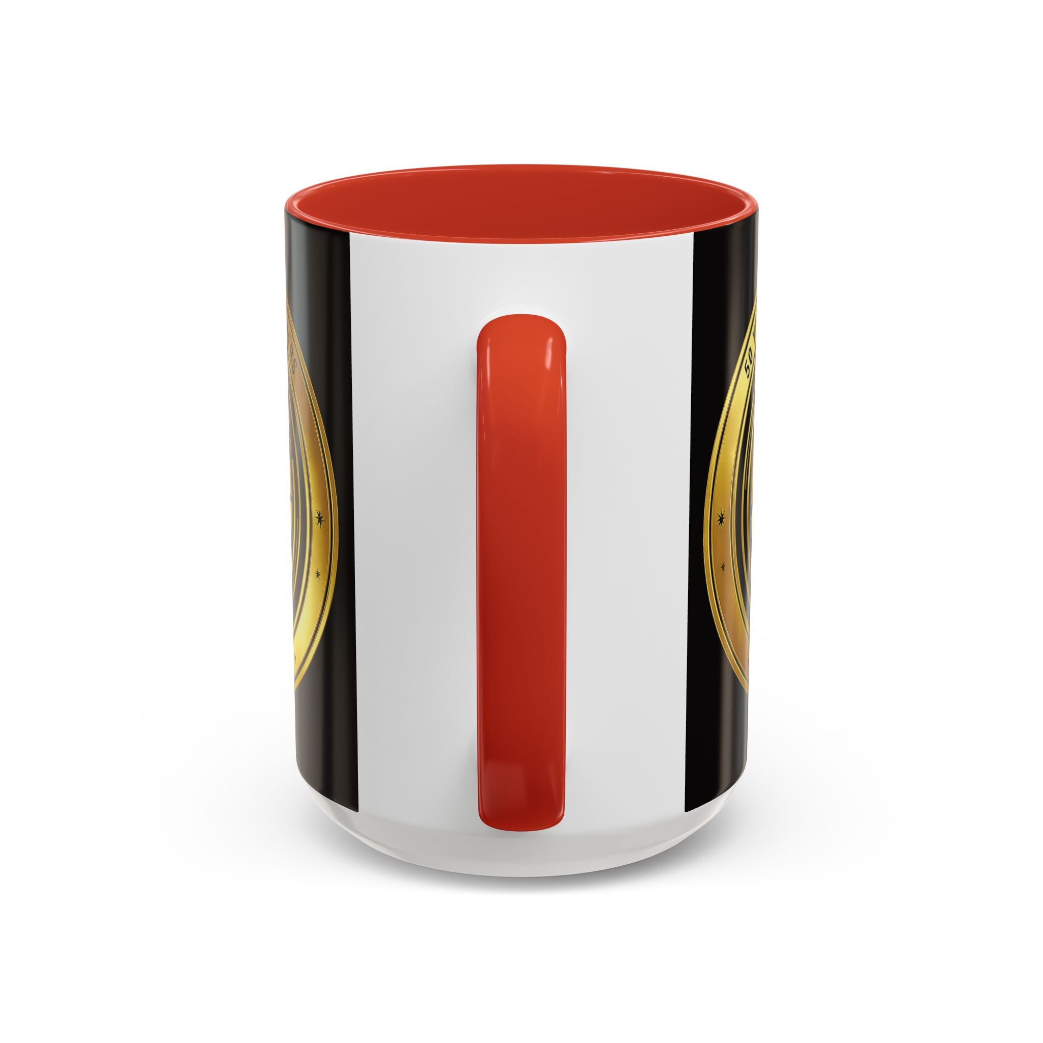 50th Anniversary Star Wars Coffee Mug — 1977–2021 Gold Emblem Accent Mug (11/15 oz)