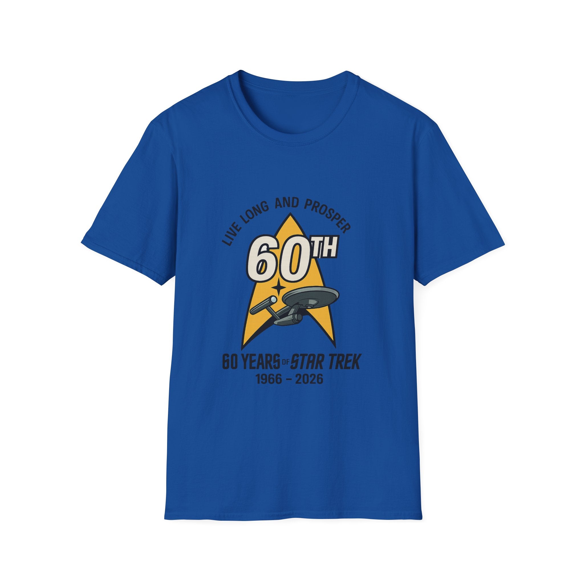 60th Star Trek Anniversary T-Shirt — "Live Long and Prosper" Commemorative Tee