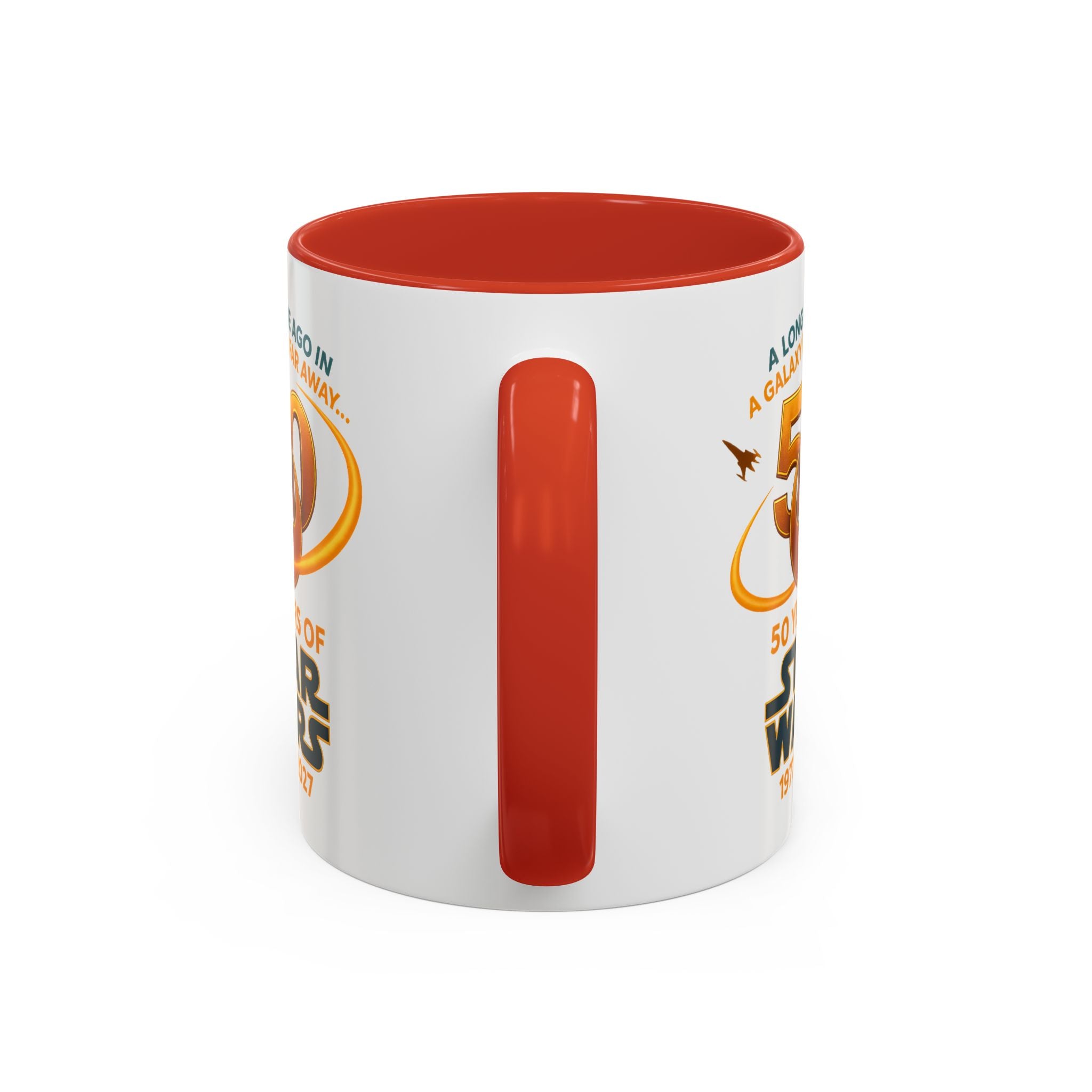 Star Wars 50th Anniversary Accent Coffee Mug — “A Long Time Ago in a Galaxy Far, Far Away” (1977–2027)