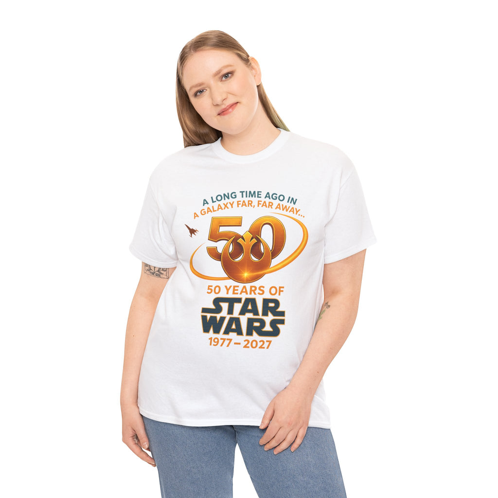 Star Wars 50th Anniversary Tee — "A Long Time Ago" 1977–2027 Commemorative Shirt